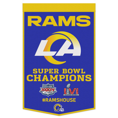 Los Angeles Rams Banner Wool 24x38 Dynasty Champ Design - Special Order