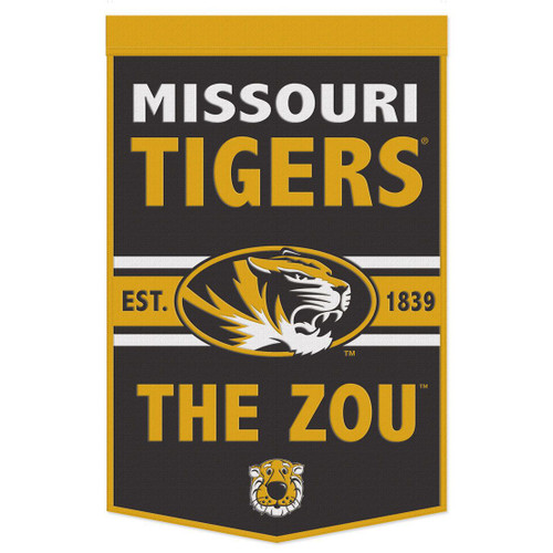 Missouri Tigers Banner Wool 24x38 Dynasty Slogan Design - Special Order