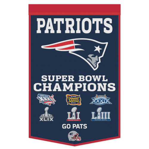 New England Patriots Banner Wool 24x38 Dynasty Champ Design