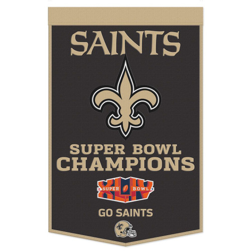 New Orleans Saints Banner Wool 24x38 Dynasty Champ Design - Special Order