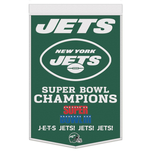 New York Jets Banner Wool 24x38 Dynasty Champ Design - Special Order