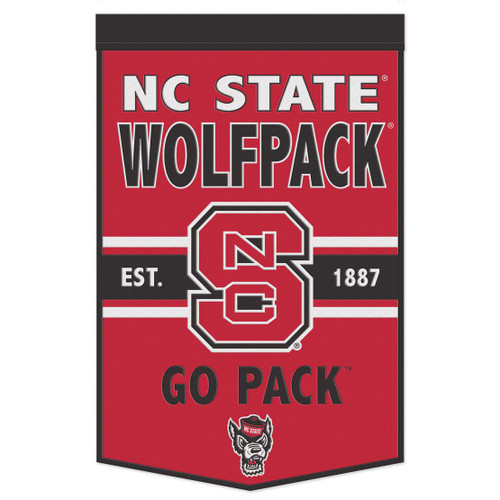 North Carolina State Wolfpack Banner Wool 24x38 Dynasty Slogan Design - Special Order