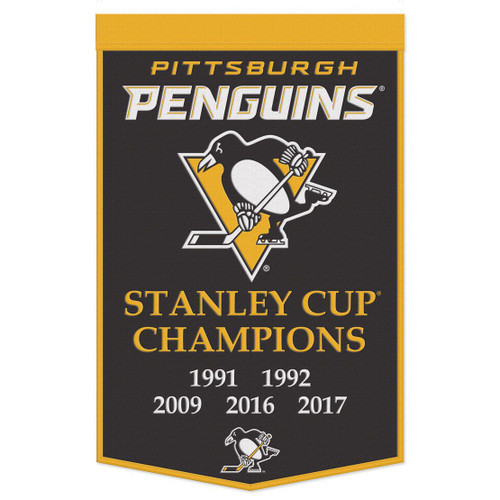 Pittsburgh Penguins Banner Wool 24x38 Dynasty Champ Design