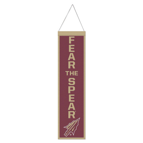 Florida State Seminoles Banner Wool 8x32 Heritage Slogan Design - Special Order