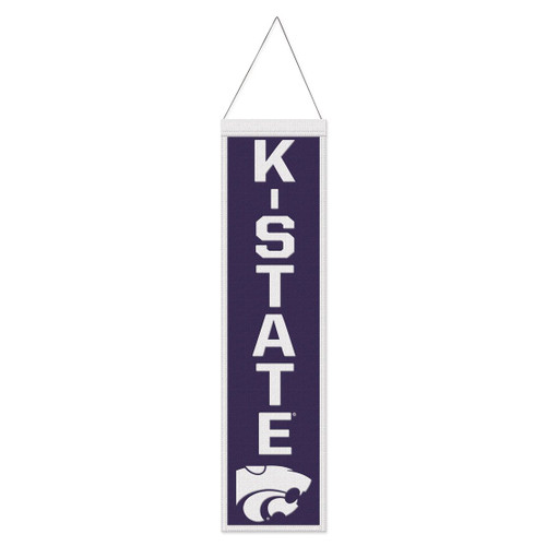 Kansas State Wildcats Banner Wool 8x32 Heritage Slogan Design - Special Order