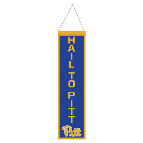 Pittsburgh Panthers Banner Wool 8x32 Heritage Slogan Design - Special Order