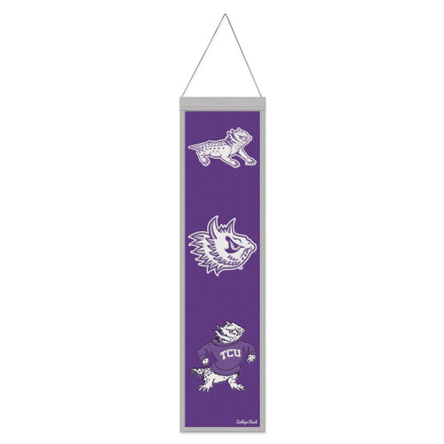 TCU Horned Frogs Banner Wool 8x32 Heritage Evolution Design - Special Order