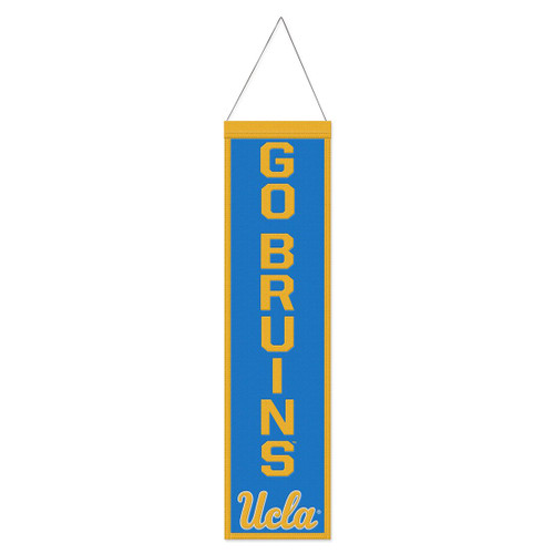 UCLA Bruins Banner Wool 8x32 Heritage Slogan Design - Special Order