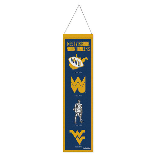 West Virginia Mountaineers Banner Wool 8x32 Heritage Evolution Design - Special Order