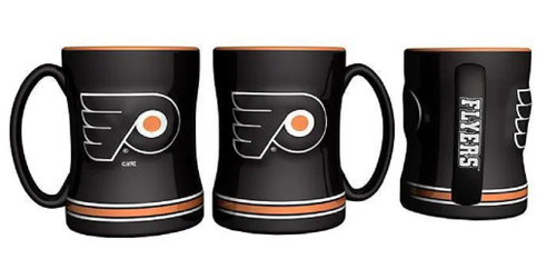 Philadelphia Flyers Coffee Mug 14oz Sculpted Relief Team Color