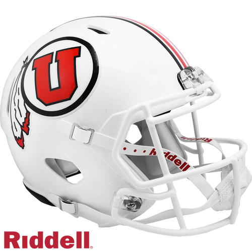 Utah Utes Helmet Riddell Replica Full Size Speed Style White - Special Order