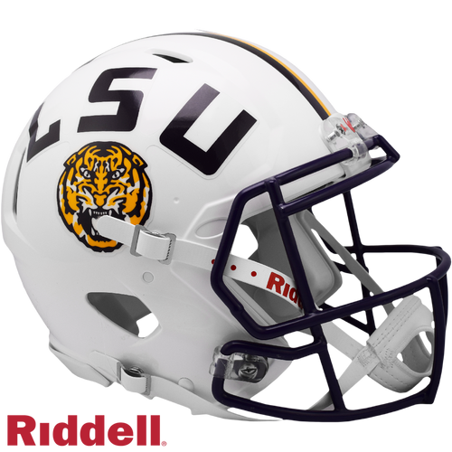 LSU Tigers Helmet Riddell Authentic Full Size Speed Style White - Special Order
