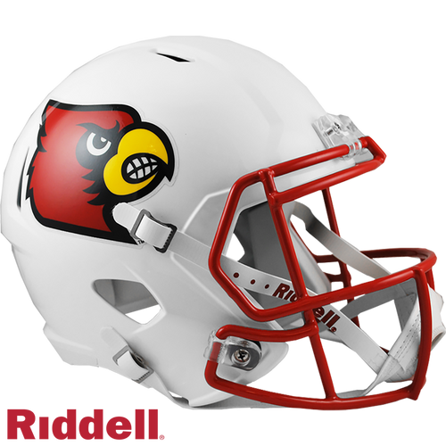 Louisville Cardinals Helmet Riddell Replica Full Size Speed Style White - Special Order