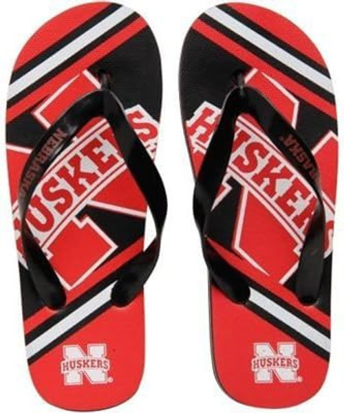 Nebraska Cornhuskers Flip Flop - Unisex Big Logo - (1 Pair) - XL