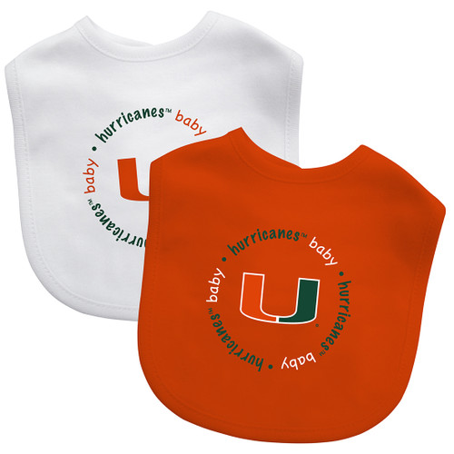 Miami Hurricanes Baby Bib 2 Pack