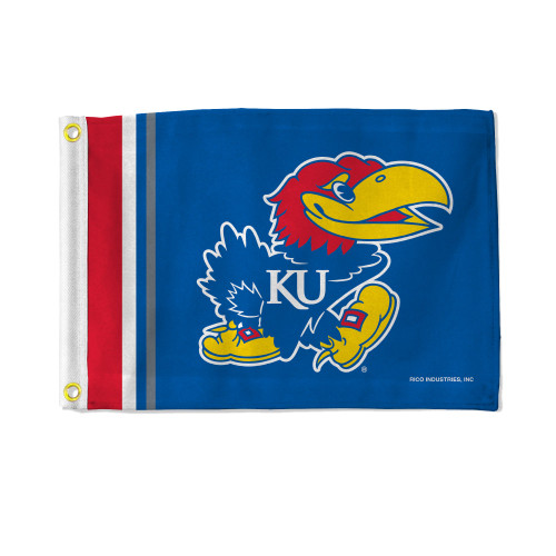 Kansas Jayhawks Flag 12x17 Striped Utility