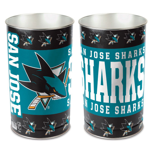 San Jose Sharks Wastebasket 15 Inch - Special Order