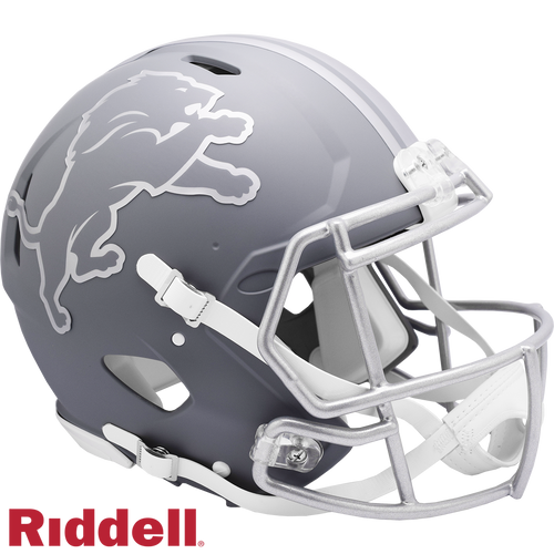 Detroit Lions Helmet Riddell Authentic Full Size Speed Style Slate Alternate
