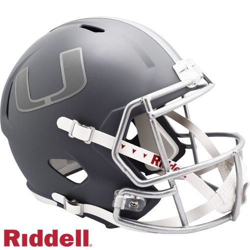 Miami Hurricanes Helmet Riddell Replica Full Size Speed Style Slate Alternate