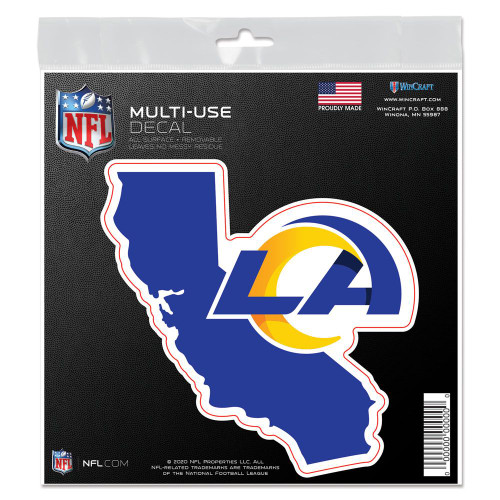 Los Angeles Rams Decal 6x6 All Surface State Shape - Special Order