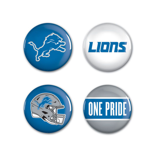 Detroit Lions Buttons 4 Pack