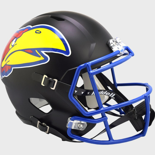 Kansas Jayhawks Helmet Riddell Replica Full Size Speed Style Black- Special Order