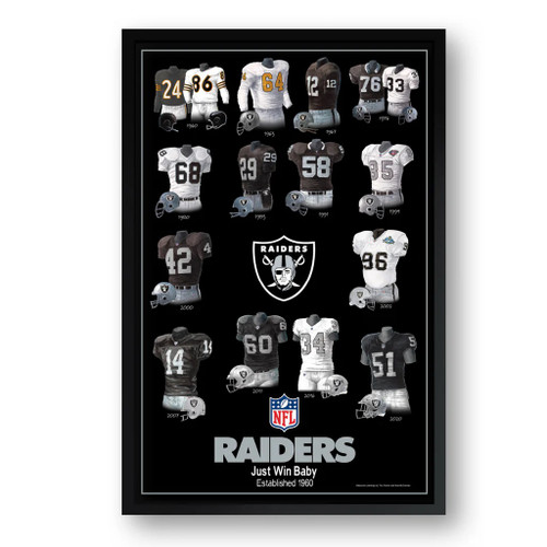 Las Vegas Raiders Framed Print 10x13 Uniform Heritage