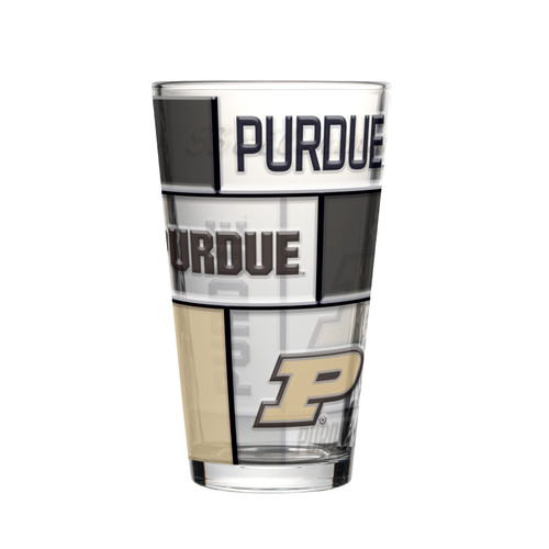 Purdue Boilermakers Pint Glass 16oz Quilted Stained Boxed