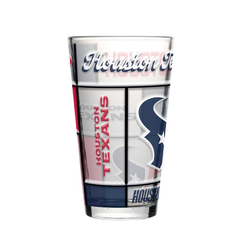Houston Texans Pint Glass 16oz Quilted Stained Boxed
