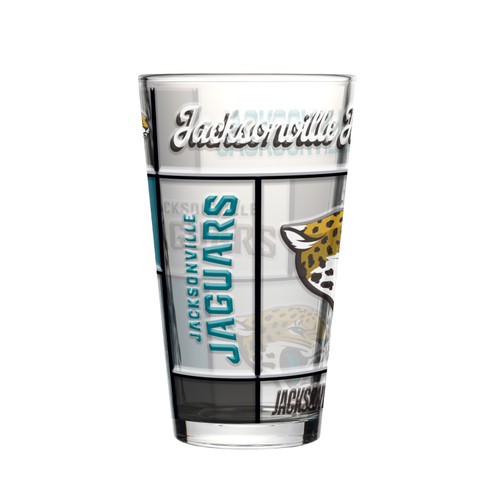 Jacksonville Jaguars Pint Glass 16oz Quilted Stained Boxed