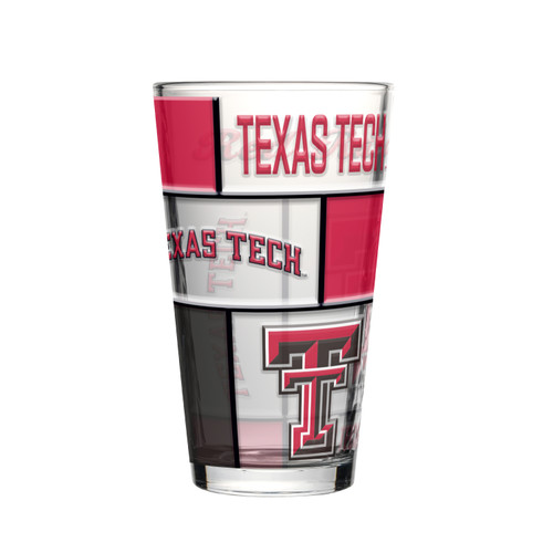 Texas Tech Red Raiders Pint Glass 16oz Quilted Stained Boxed