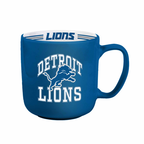 Detroit Lions Coffee Mug 15oz Stripe Design Detroit Lions Coffee Mug 15oz Stripe Design
