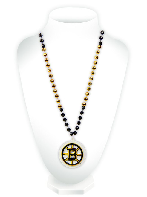 Boston Bruins Beads with Medallion Mardi Gras Style - Special Order