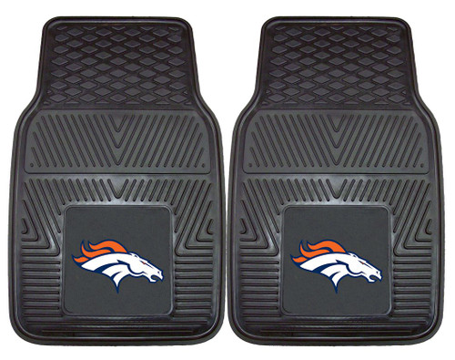 Denver Broncos Car Mats Heavy Duty 2 Piece Vinyl