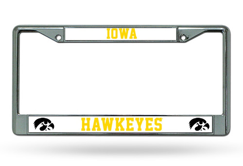 Iowa Hawkeyes License Plate Frame Chrome