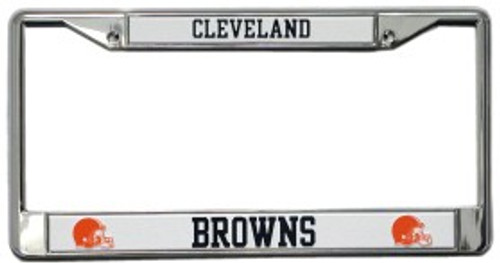 Cleveland Browns License Plate Frame Chrome