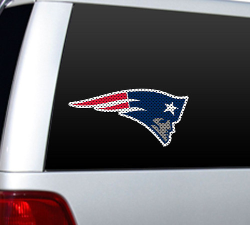 New England Patriots Window Film 12 Inch Die Cut CO