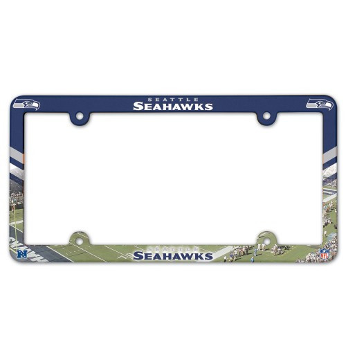 Seattle Seahawks License Plate Frame Plastic Full Color Style