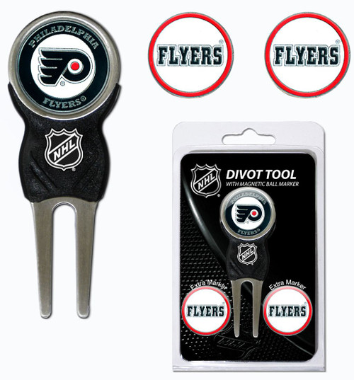 Philadelphia Flyers Golf Divot Tool with 3 Markers - Special Order