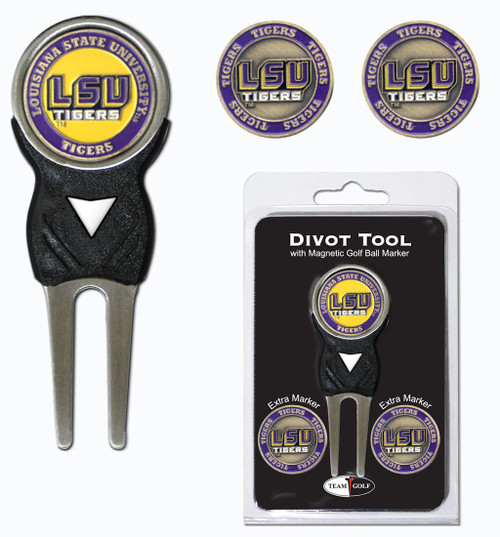 LSU Tigers Golf Divot Tool with 3 Markers - Special Order