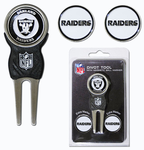 Las Vegas Raiders Golf Divot Tool with 3 Markers - Special Order