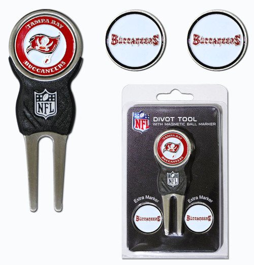 Tampa Bay Buccaneers Golf Divot Tool with 3 Markers - Special Order