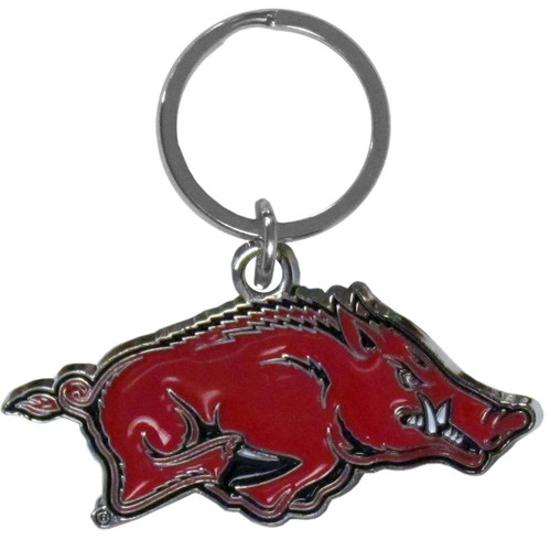 Arkansas Razorbacks Chrome Logo Cut Keychain - Special Order