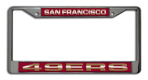 San Francisco 49ers License Plate Frame Laser Cut Chrome