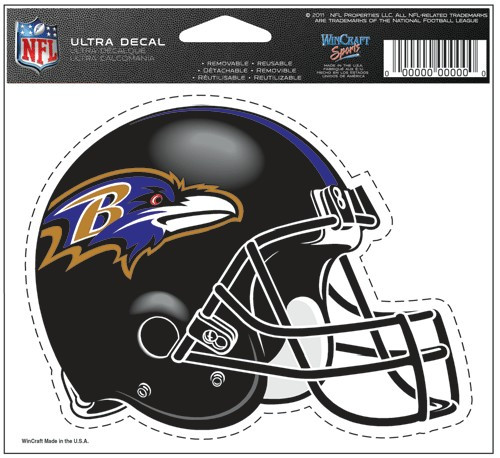 Baltimore Ravens Decal 5x6 Ultra Color Helmet Design
