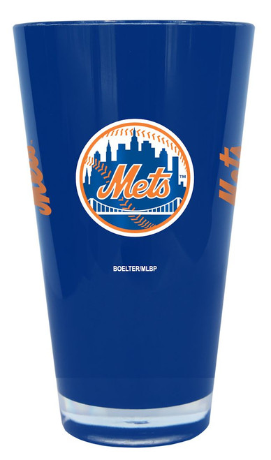 New York Mets Glass 20oz Pint Plastic Insulated CO