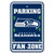 Seattle Seahawks Sign 12x18 Plastic Fan Zone Parking Style CO
