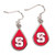 North Carolina State Wolfpack Earrings Tear Drop Style - Special Order