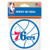 Philadelphia 76ers Decal 4x4 Perfect Cut Color
