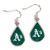 Oakland Athletics Earrings Tear Drop Style - Special Order